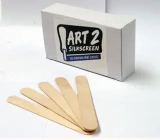 Mixing sticks for screen printing with Art 2 Silkscreen packaging, ideal for mixing and spreading inks.